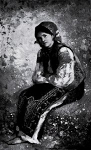 Nicolae Grigorescu - Fata odihnindu-se pe tapsan