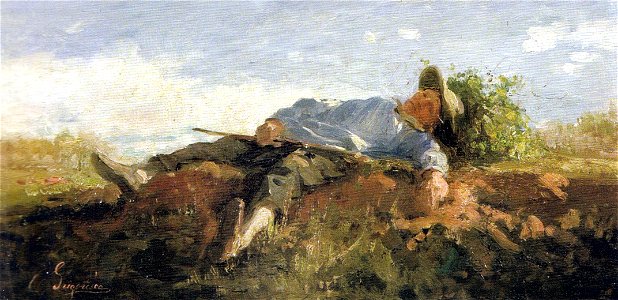 Nicolae Grigorescu - Taran francez culcat pe camp