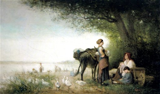 Nicolae Grigorescu - Spalatorese la rau