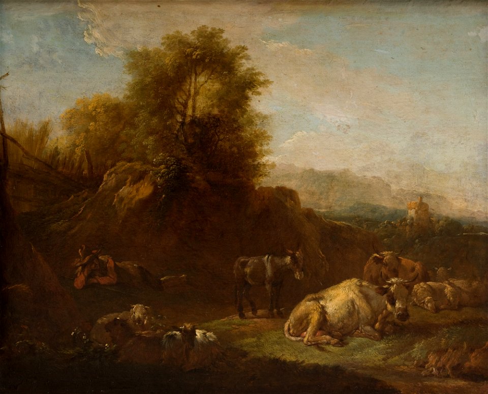 Nicolaes Pietersz. Berchem - Landscape with Animals and a Shepherd - MNK XII-A-455 - National Museum Kraków
