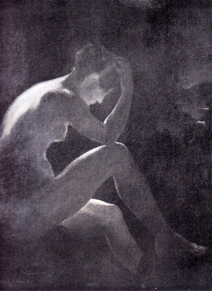 Nicolae Grigorescu - Nud in peisaj nocturn - copie dupa Pierre-Paul Prud'hon (1863 - 1864)