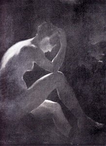 Nicolae Grigorescu - Nud in peisaj nocturn - copie dupa Pierre-Paul Prud'hon (1863 - 1864)