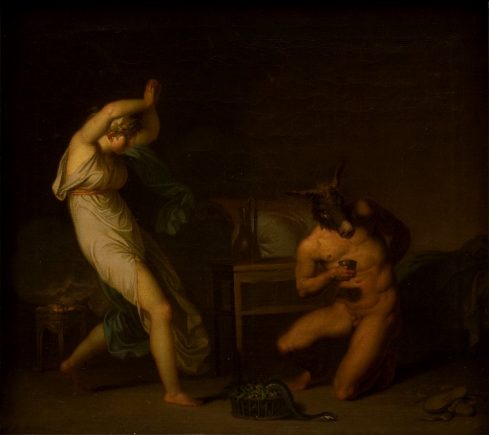 Nicolai Abildgaard - Fotis sees her Lover Lucius Transformed into an Ass. Motif from Apeleius' The Golden Ass - KMS591 - Statens Museum for Kunst
