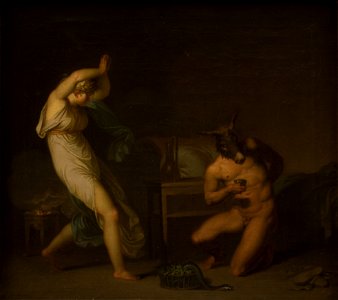 Nicolai Abildgaard - Fotis sees her Lover Lucius Transformed into an Ass. Motif from Apeleius' The Golden Ass - KMS591 - Statens Museum for Kunst