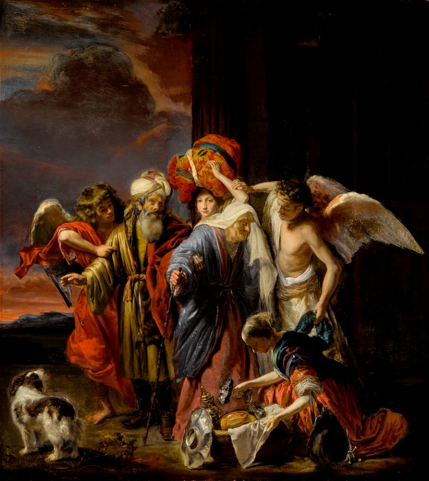 Nicolaes Maes - The flight of Lot