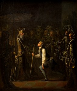 Nicolai Abildgaard - The Potuans are Surprised to see Niels Klim Genuflect in front of the Wise Prince. - KMS594 - Statens Museum for Kunst