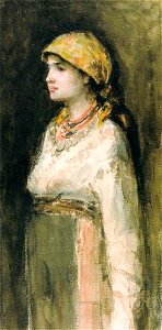 Nicolae Grigorescu - Taranca cu salba si margele