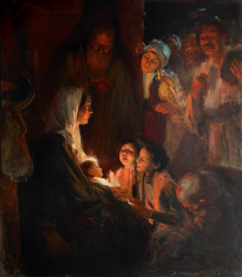 Nicolae Vermont - Inchinarea pastorilor, cu motivele satului romanesc