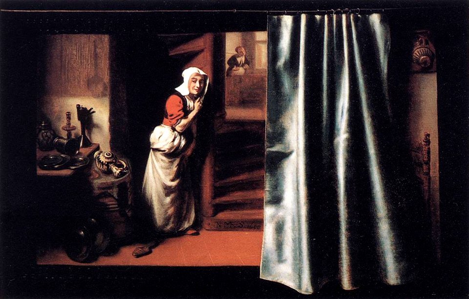 Nicolaes Maes - Eavesdropper with a Scolding Woman - WGA13817