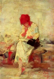 Nicolae Grigorescu - Taranca citind