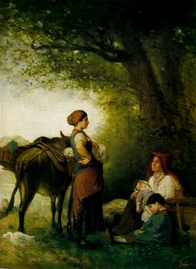 Nicolae Grigorescu - Spalatorese la rau (detaliu) (1863 - 1866)