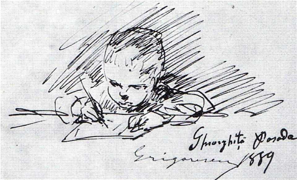 Nicolae Grigorescu - Gheorghita (fiul) scriind