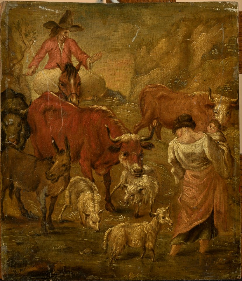Nicolaes Berchem - Shepherds with cattle - M.Ob.1668 MNW - National Museum in Warsaw