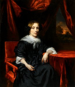 Nicolaes Maes - Portrait of a Woman in a Black Dress 073AM1098 62ZB2