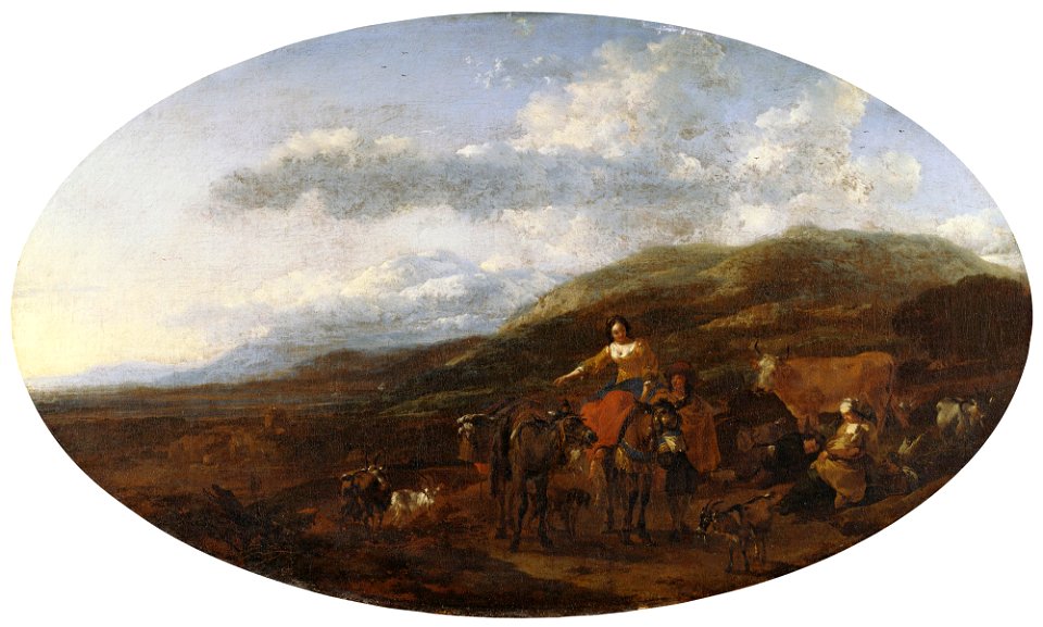 Nicolaes Berchem (Haarlem 1620-Amsterdam 1683) - Gipsies and their Flocks - RCIN 403545 - Royal Collection