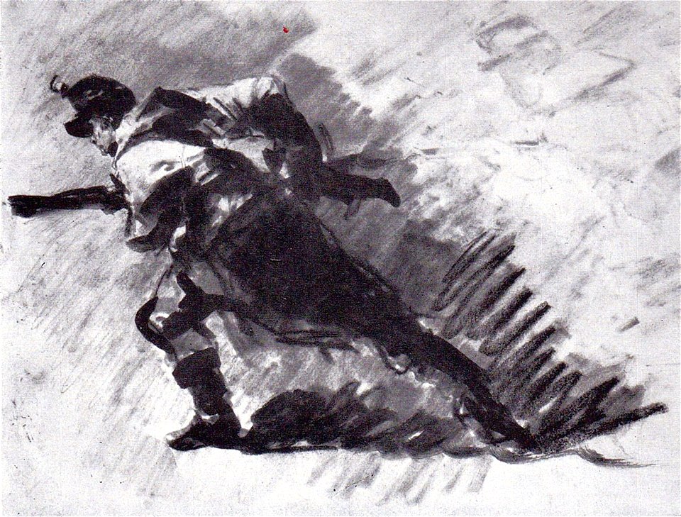 Nicolae Grigorescu - Infantierist atacand - studiu pentru Atacul de la Smardan