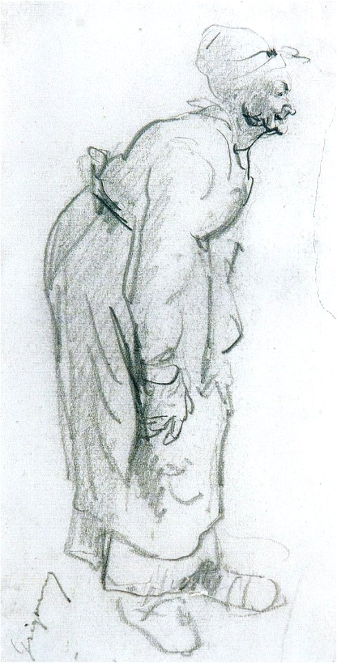 Nicolae Grigorescu - Studiu de batrana cu gastele