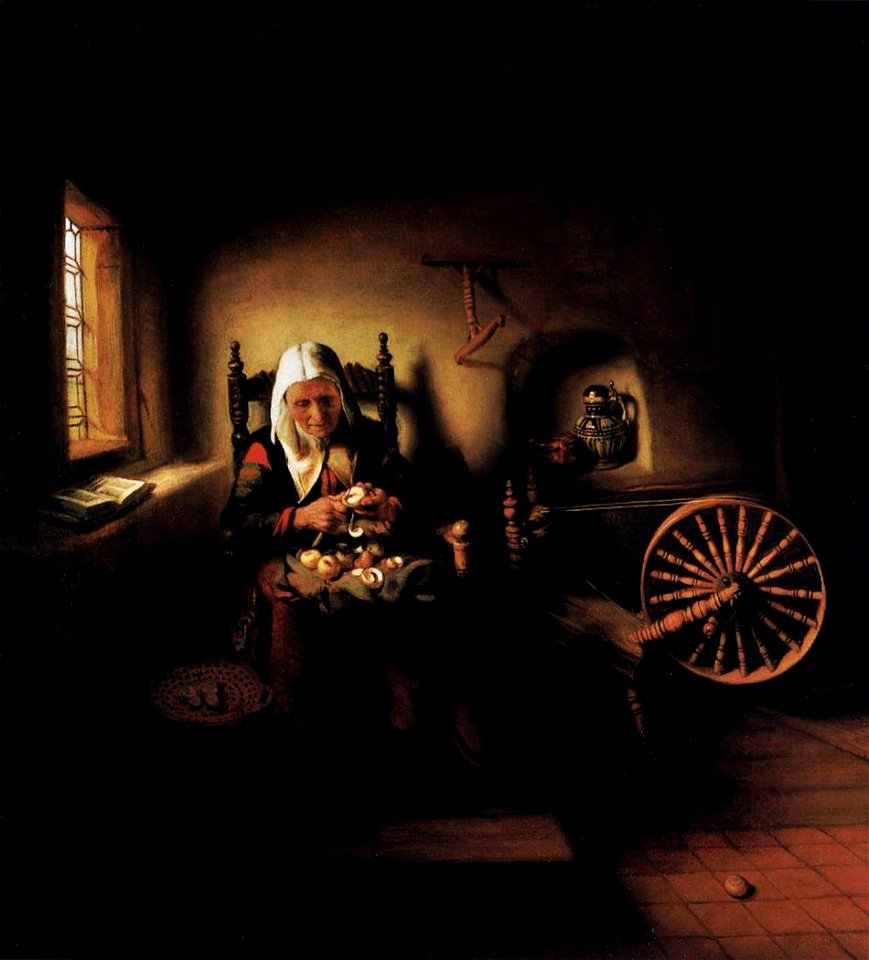 Nicolaes Maes - Old Woman Peeling Apples - WGA13822