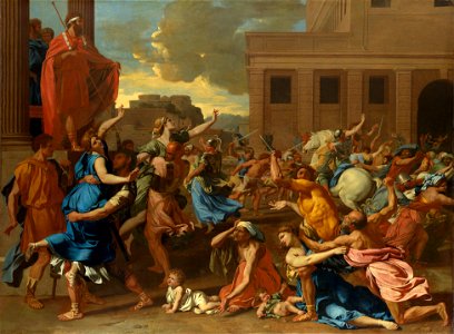 Nicolas Poussin - L'Enlèvement des Sabines (1634-5). Free illustration for personal and commercial use.