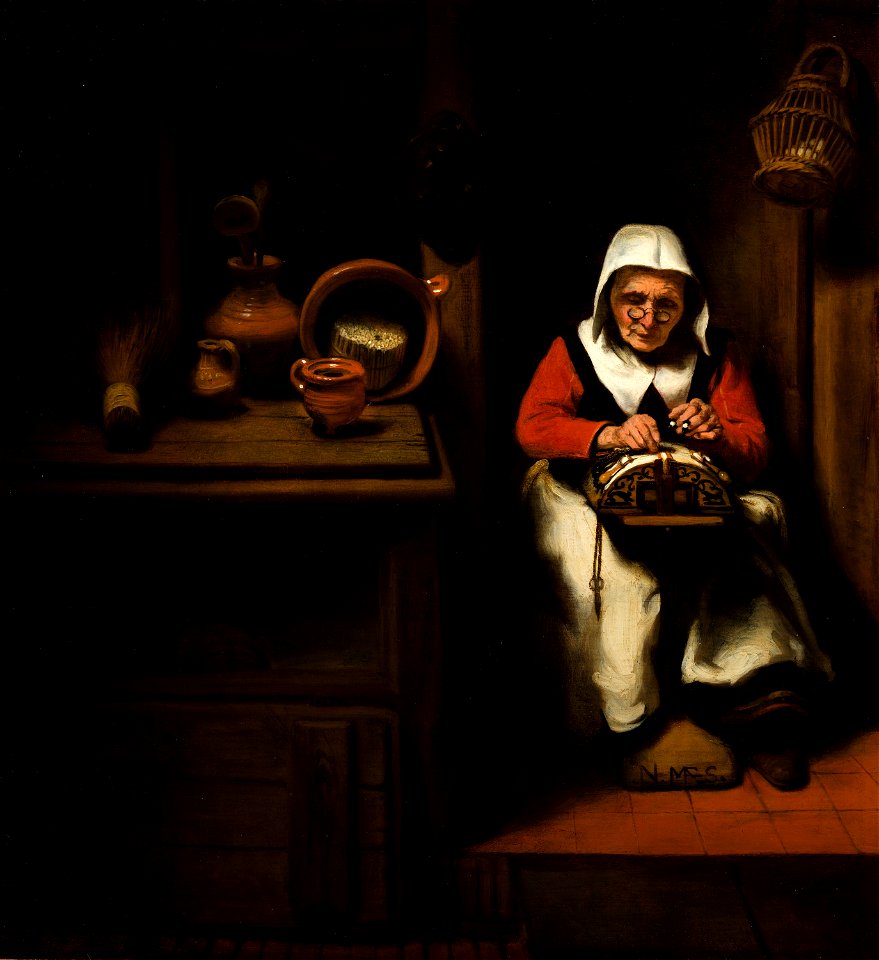 Nicolaes Maes - The Old Lacemaker - 1101 - Mauritshuis