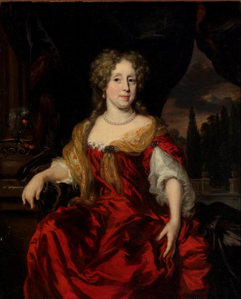 Nicolaes Maes - Portrait of a Lady in a Red Dress 141N08869 6D6W2