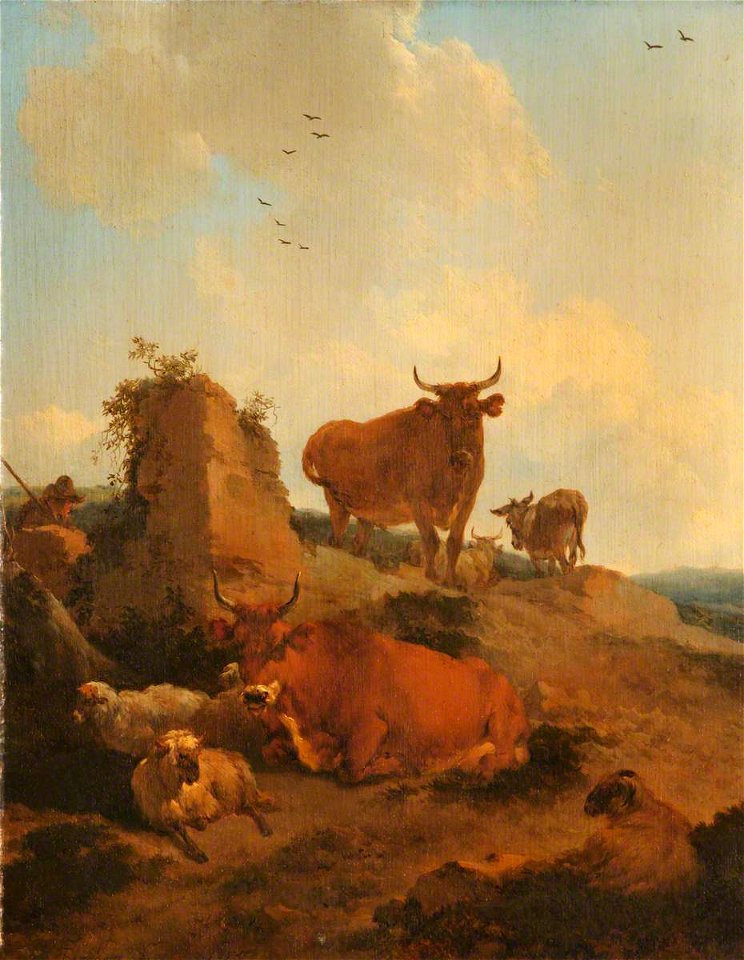 Nicolaes Pietersz Berchem (1620-1683) - Cattle And Sheep In A Landscape ...