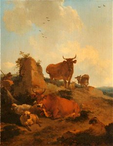 Nicolaes Pietersz Berchem (1620-1683) - Cattle and Sheep in a Landscape - 1535103 - National Trust