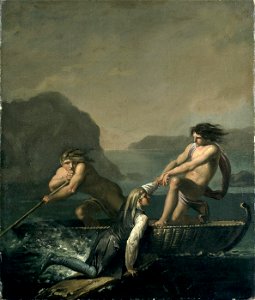 Nicolai Abildgaard - Scene fra 'Niels Klims underjordiske Rejse'