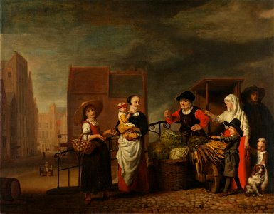 Nicolaes Maes - Groentemarkt - 1462 - Amsterdam Museum
