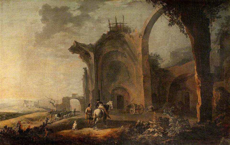 Nicolaes Pietersz Berchem (1620-1683) (style of) - Landscape in the Campagna - 1507749 - National Trust