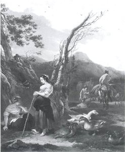 Nicolaes Berchem - Landschap met boeren en ganzen - NM 316 - Nationalmuseum