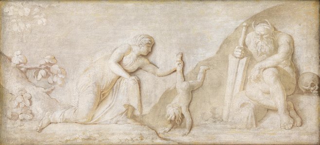 Nicolai Abildgaard - Thetis Immersing her Infant Son Achilles in the River Styx to Make him Invulnerable - KMS3353 - Statens Museum for Kunst