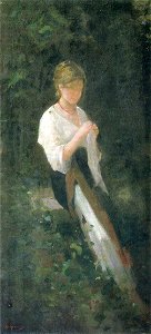 Nicolae Grigorescu - Taranca cosand (1)
