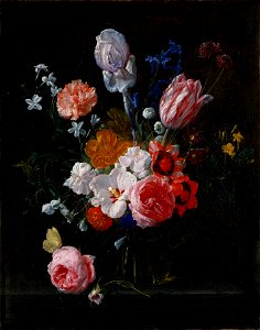 Nicolaes van Veerendael - A Bouquet of Flowers in a Crystal Vase