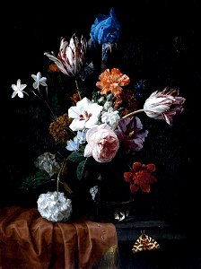 Nicolaes van Verendael - Flower Still-Life - WGA24349. Free illustration for personal and commercial use.
