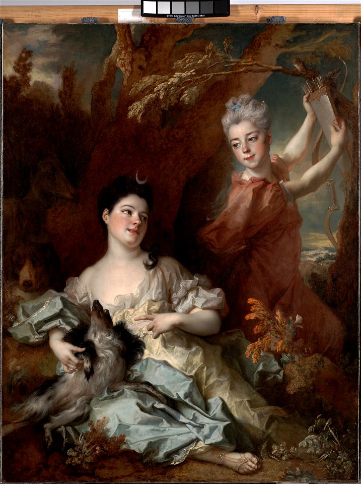 Nicolas de Largillière - Portrait of the Comtesse de Montsoreau and Her Sister as Diana and an Attendant - 32.2019.12 - Dallas Museum of Art