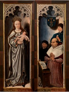 Nicolas Froment, Trittico Resurrezione di Lazzaro, particolare delle ante laterali, 1461, Firenze, Galleria Uffizi