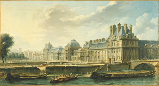 Nicolas Jean-Baptiste Raguenet - Le Palais des Tuileries, vu du quai d'Orsay - P279 - Musée Carnavalet. Free illustration for personal and commercial use.