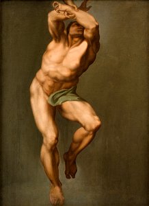 Nicolai Abildgaard - Male Figure. After Michelangelo's Last Judgement in the Sistine Chapel - KMS7131 - Statens Museum for Kunst
