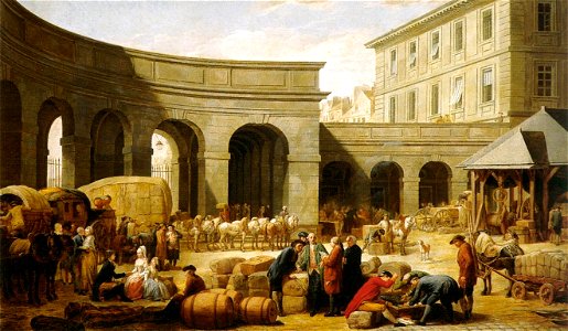 Nicolas-Bernard Lépicié - The Courtyard of the Customs House - WGA12900. Free illustration for personal and commercial use.
