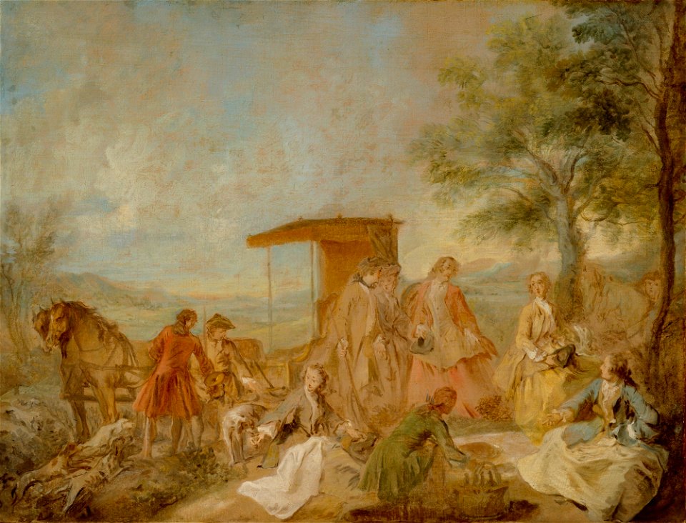 Nicolas Lancret - The Repast of the Hunting Party - 28.95 - Detroit Institute of Arts