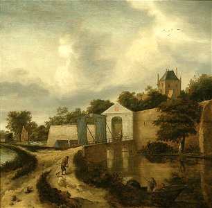 Nicolaes Hals - View of Haarlem outside the Zijlpoort FHM OS-73-44. Free illustration for personal and commercial use.