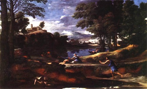 Nicolas Poussin - Landscape with a Man Killed by a Snake - WGA18320. Free illustration for personal and commercial use.