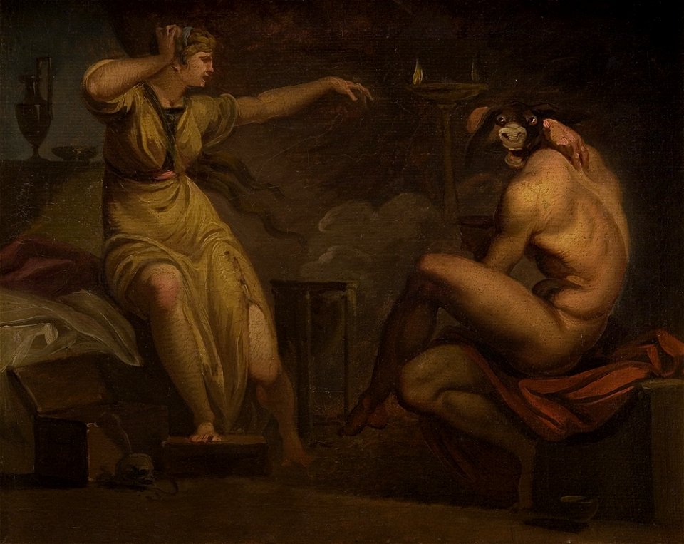 Nicolai Abildgaard - Fotis sees her Lover Lucius Transformed into an Ass. Motif from Apeleius' The Golden Ass - KMS3240 - Statens Museum for Kunst