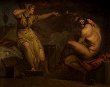 Nicolai Abildgaard - Fotis sees her Lover Lucius Transformed into an Ass. Motif from Apeleius' The Golden Ass - KMS3240 - Statens Museum for Kunst