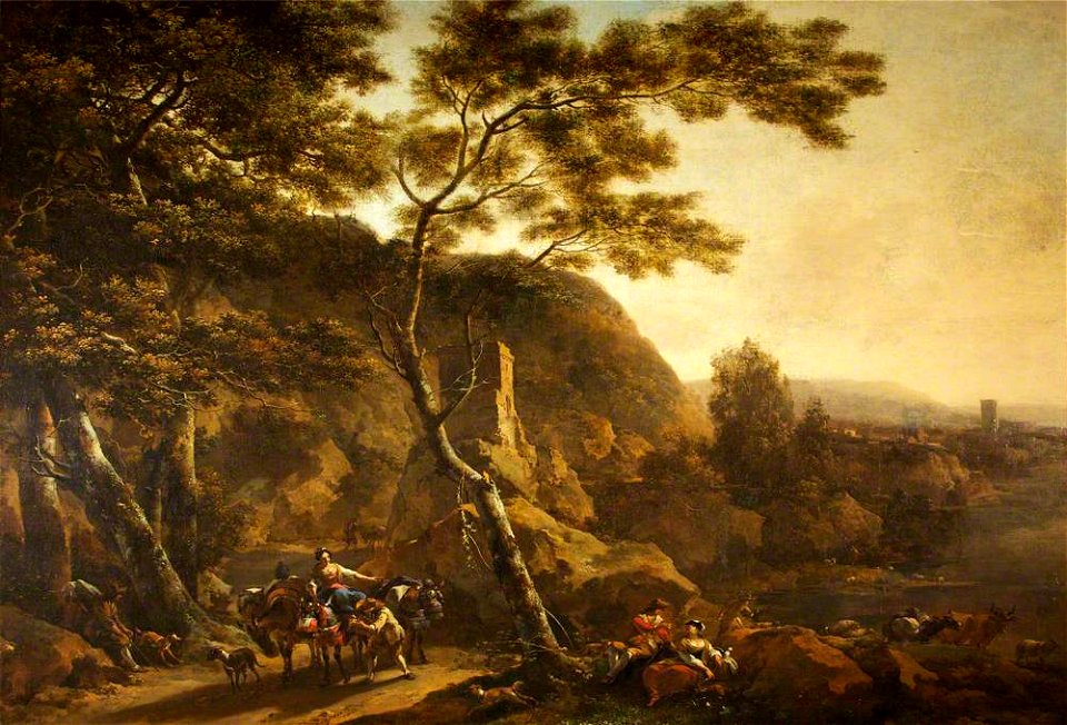 Nicolaes Berchem - A Landscape with Figures NTI MCH 597928