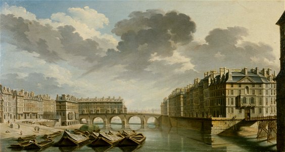 Nicolas Jean-Baptiste Raguenet - Le Quai des Ormes le pont Marie et l'île Saint-Louis - P287 - Musée Carnavalet