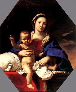 Nicolas Mignard - Virgin and Child - WGA15653. Free illustration for personal and commercial use.