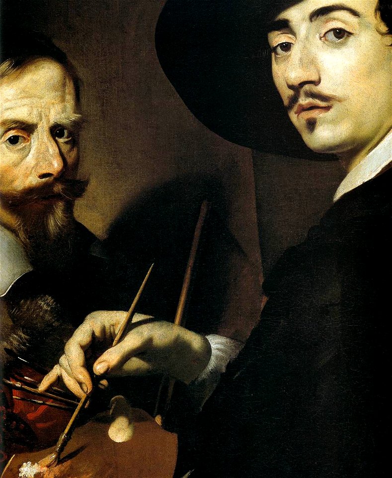 Nicolas Régnier - Self-Portrait with a Portrait on an Easel (detail) - WGA19046