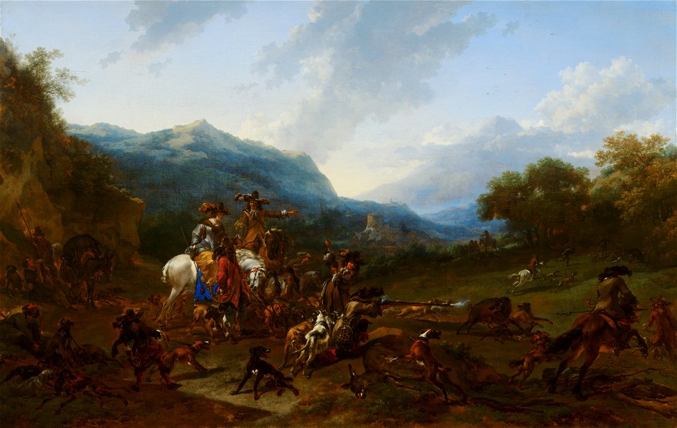 Nicolaes Pietersz Berchem - Wild Boar Hunt - 12 - Mauritshuis